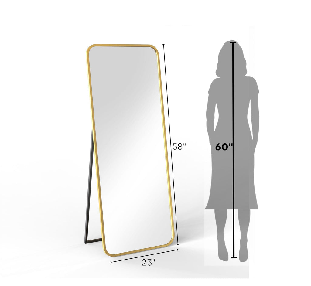 Mile Metal Floor Mirror with Stand