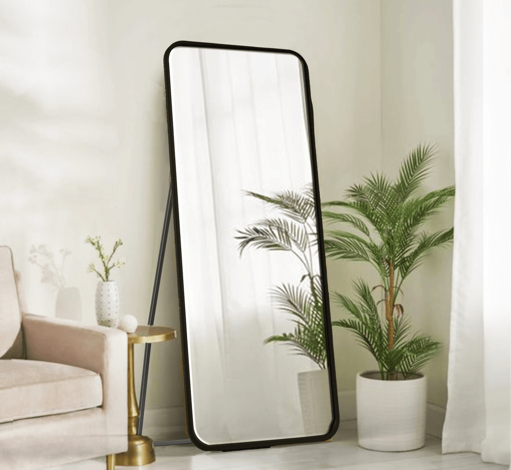 Mile Metal Floor Mirror with Stand