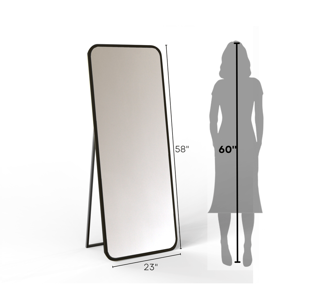 Mile Metal Floor Mirror with Stand