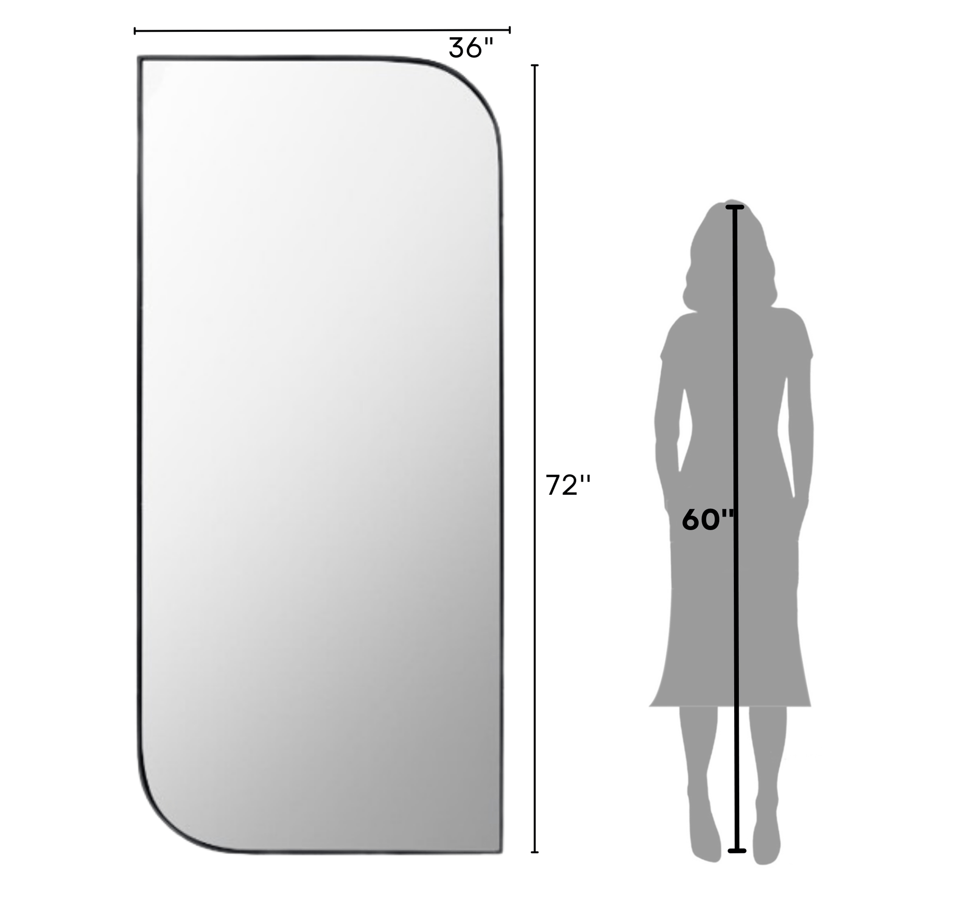 Panache Metal 6FT Floor Mirror