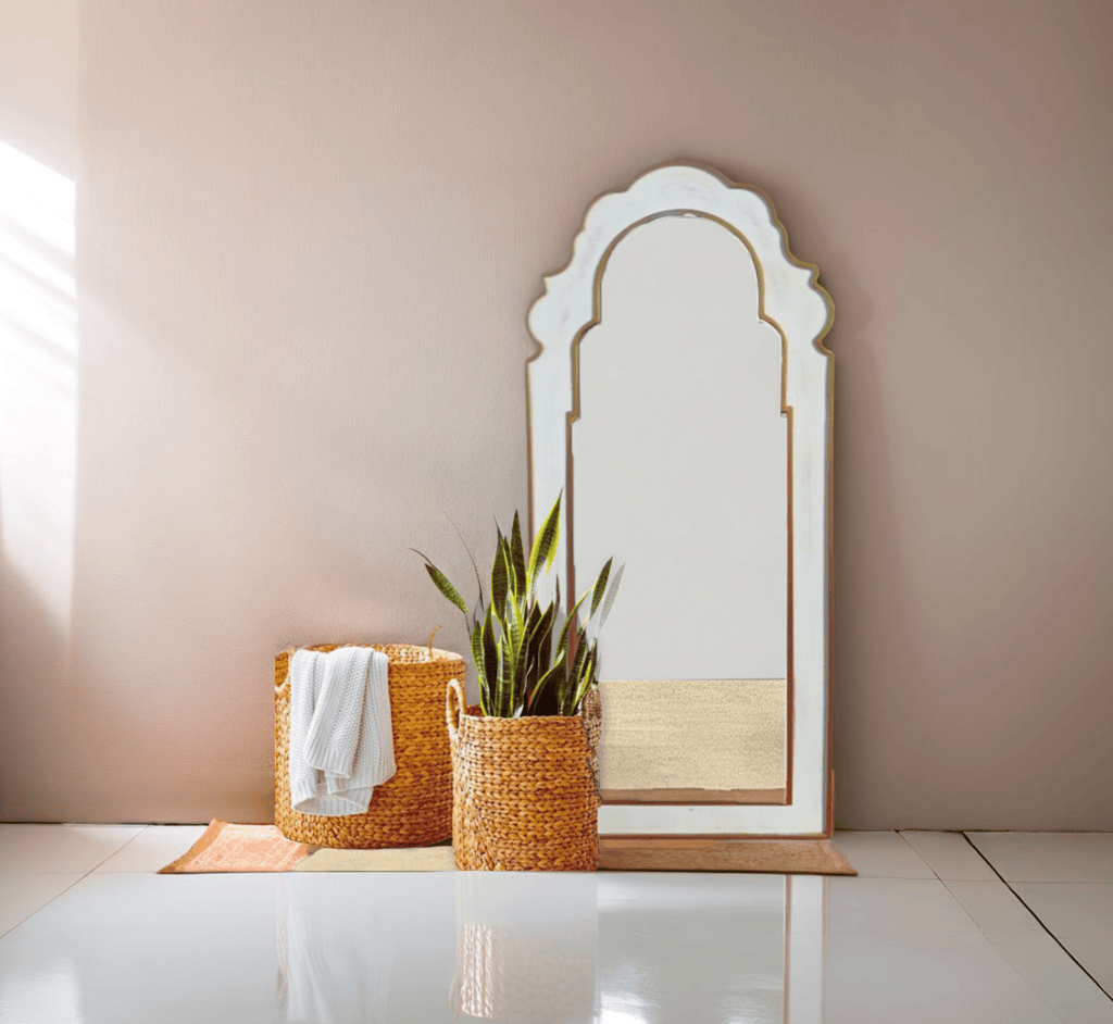 Silhouette Jharokha Wooden 6FT Floor Mirror