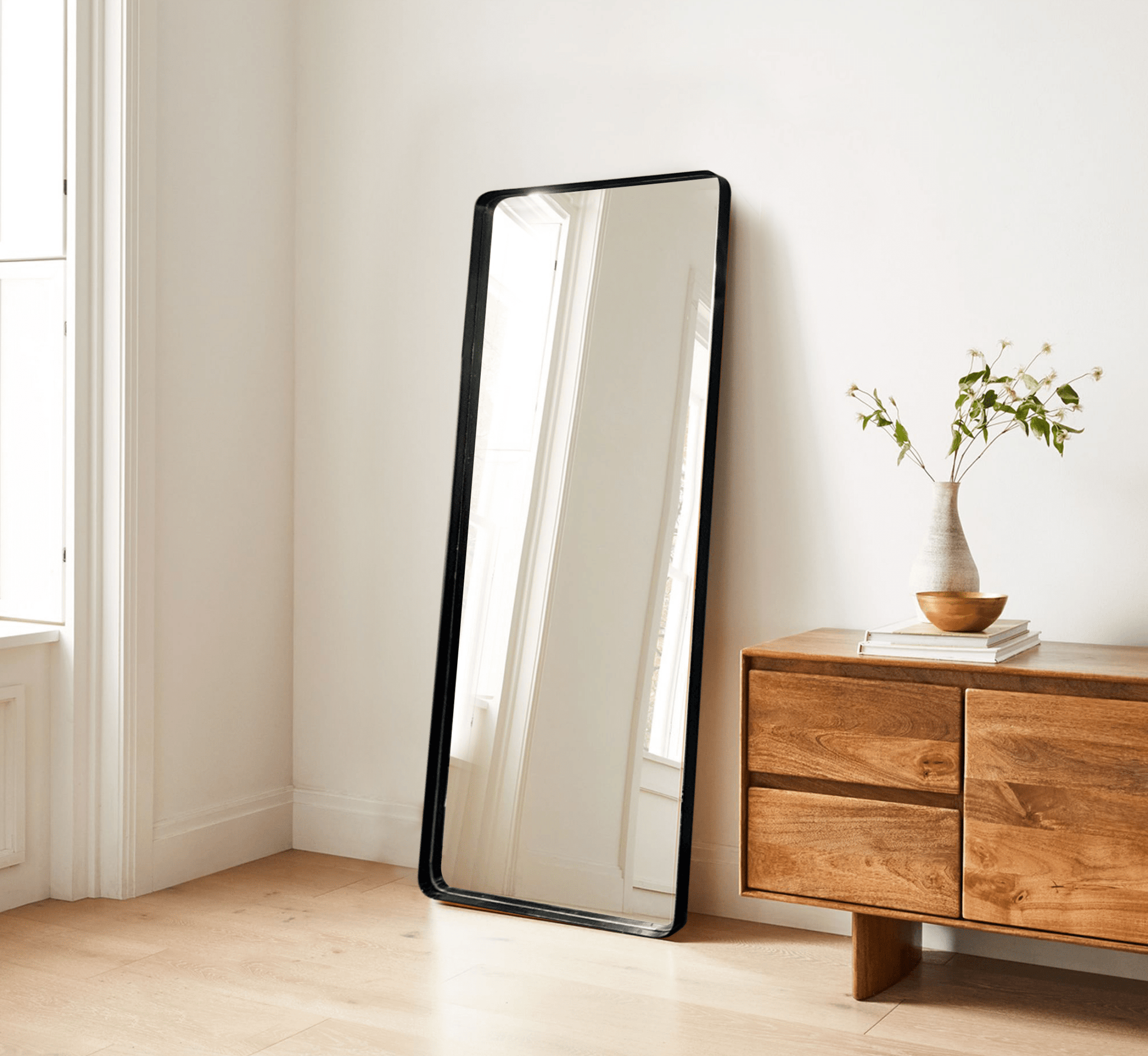 Sleek Metal Full-length Mirror