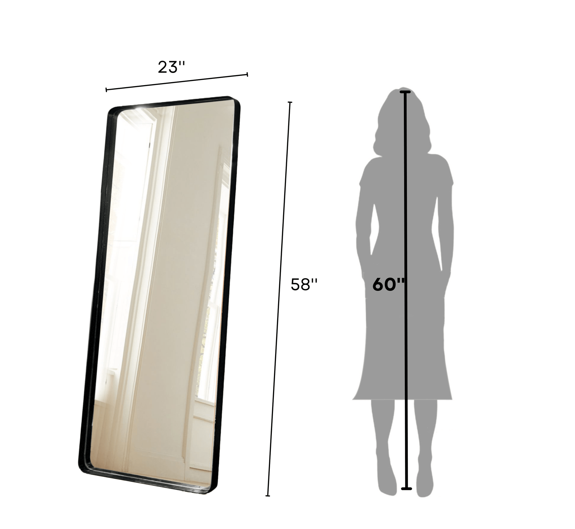 Sleek Metal Full-length Mirror