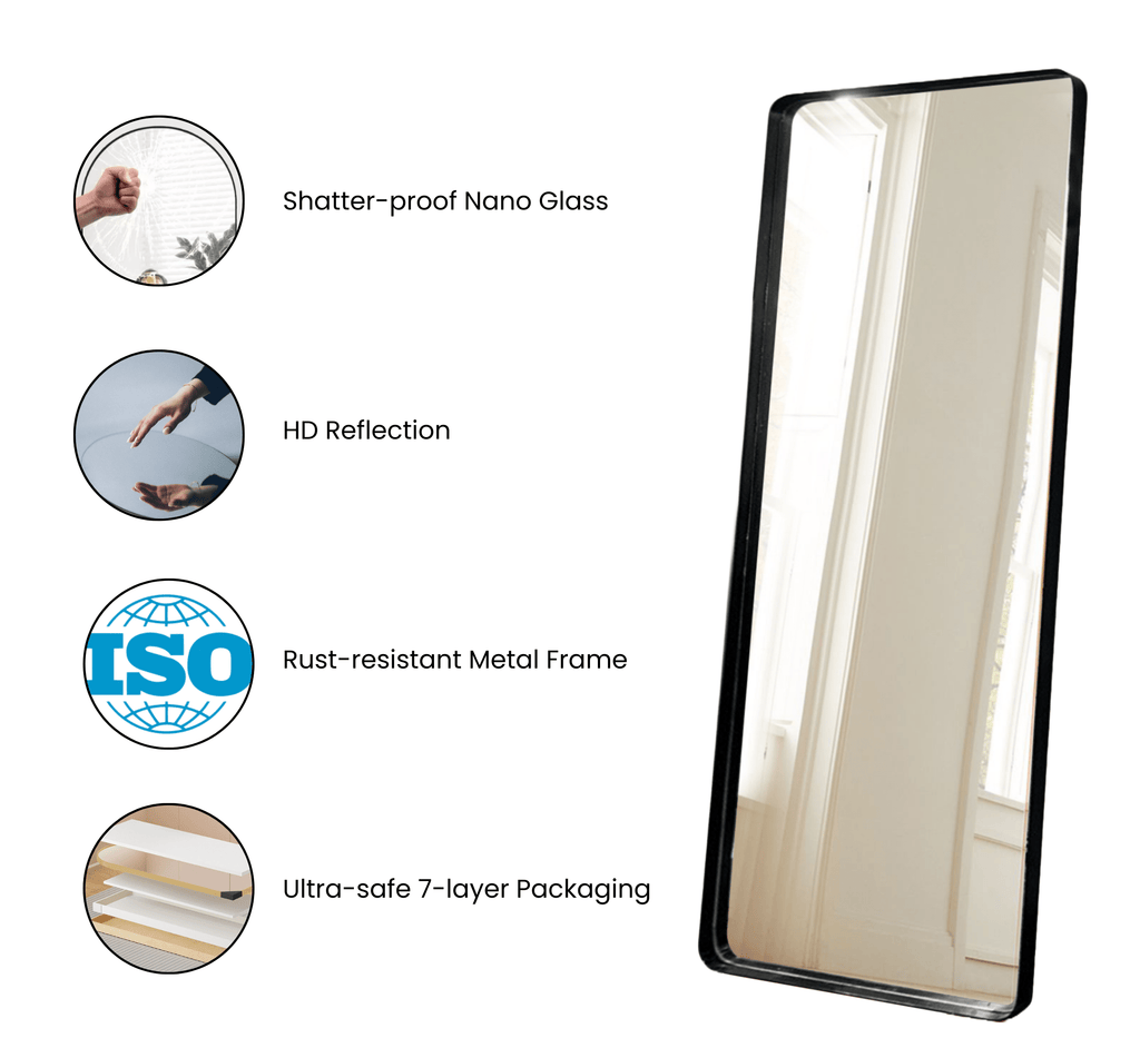 Sleek Metal Full-length Mirror