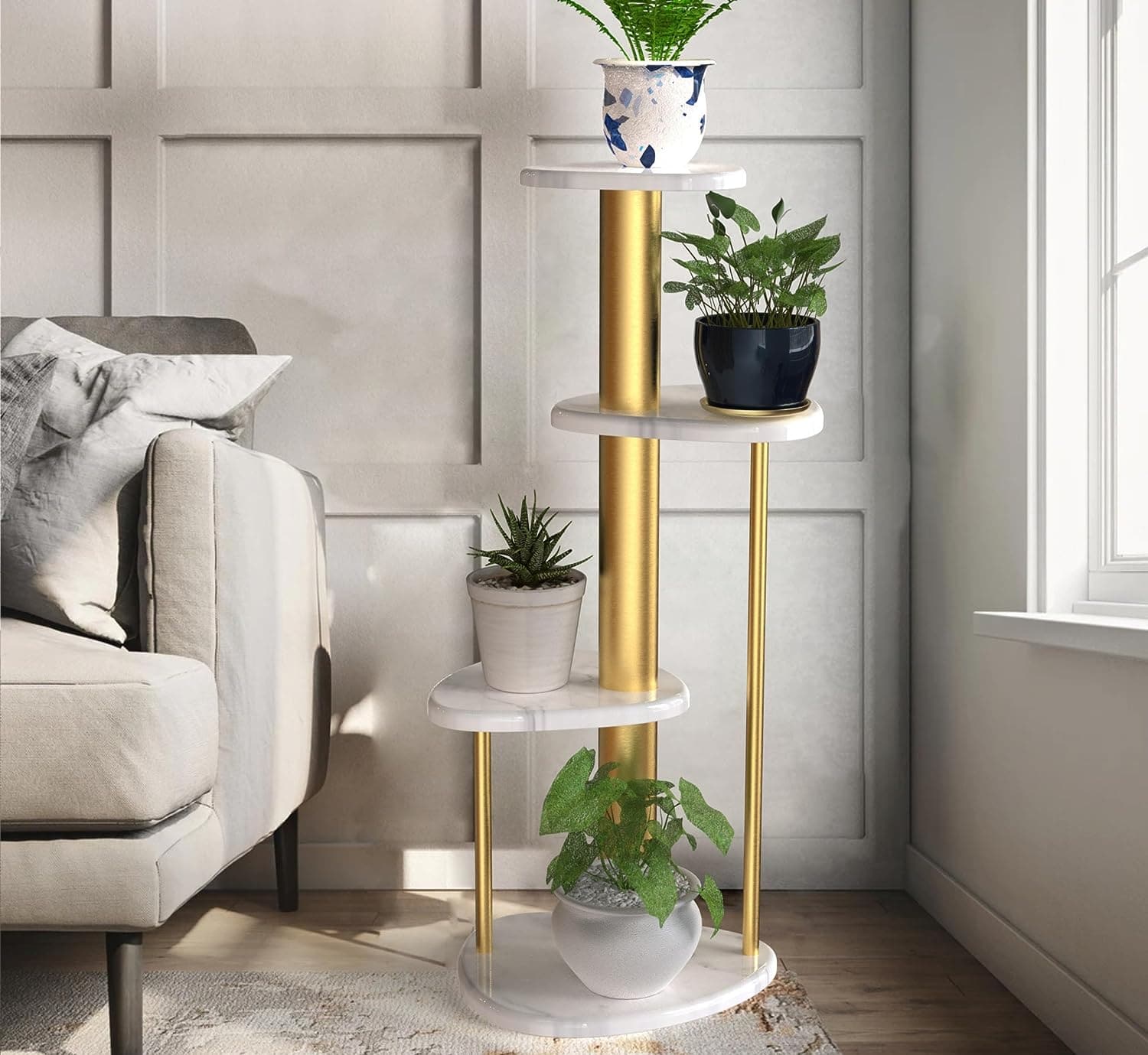 Ohana 4-Tier Marble Planter Stand