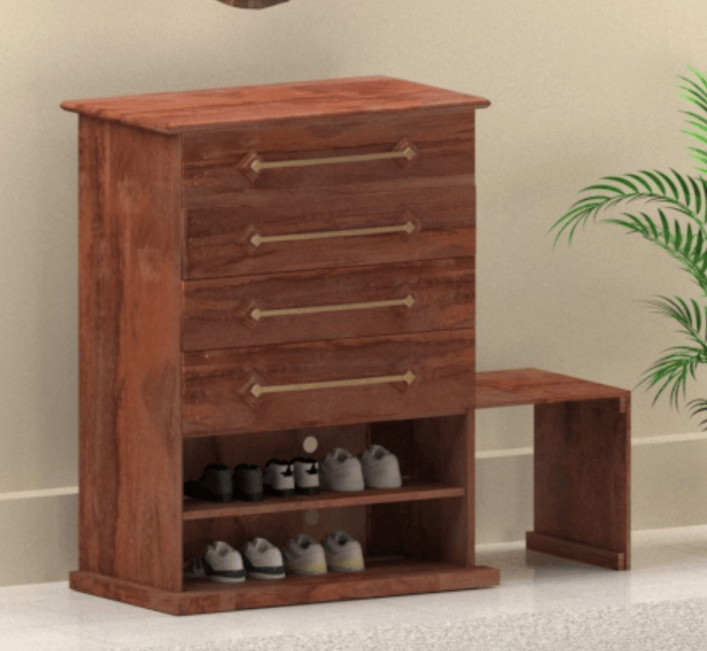 Rhombus Wooden 6-Tier Shoe Cabinet