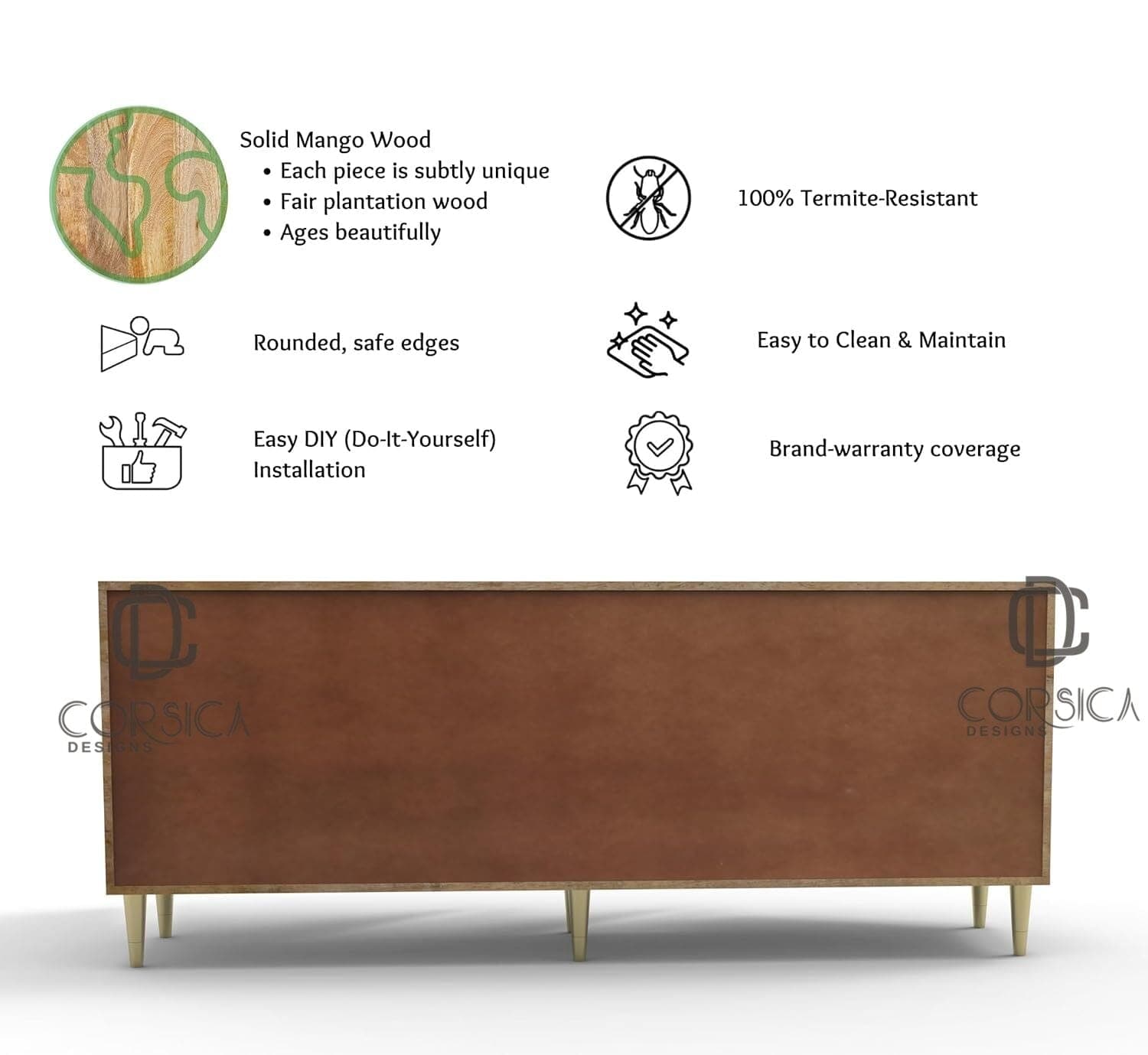 Ruchi Wooden 70" Sideboard