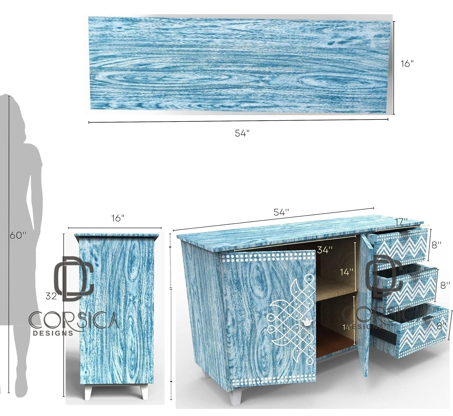 Verve Wooden 54" Sideboard