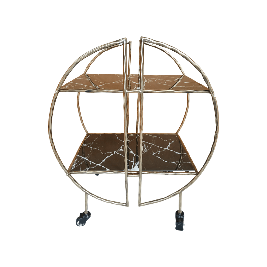 Forager 2-Tier Glass Bar Trolley