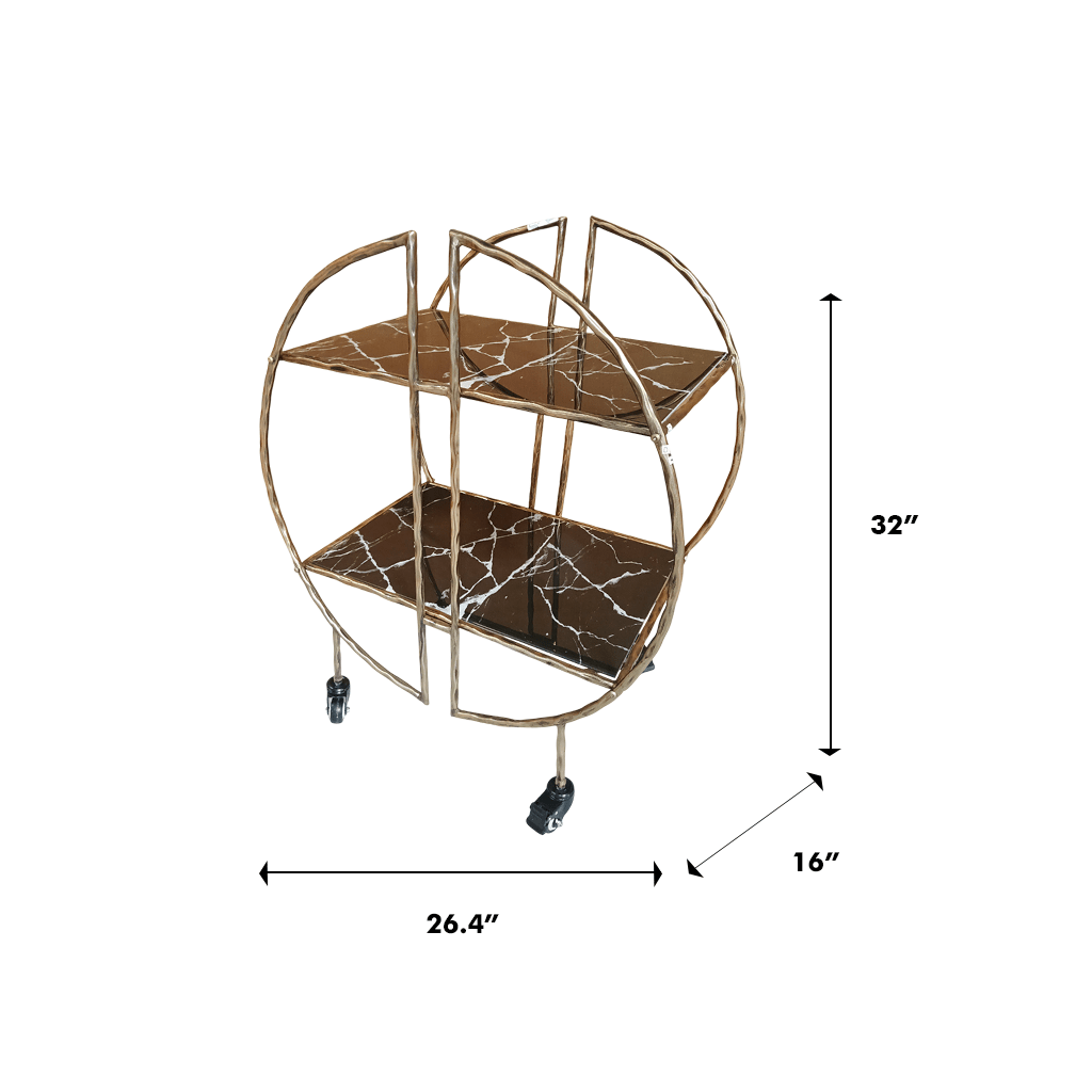 Forager 2-Tier Glass Bar Trolley