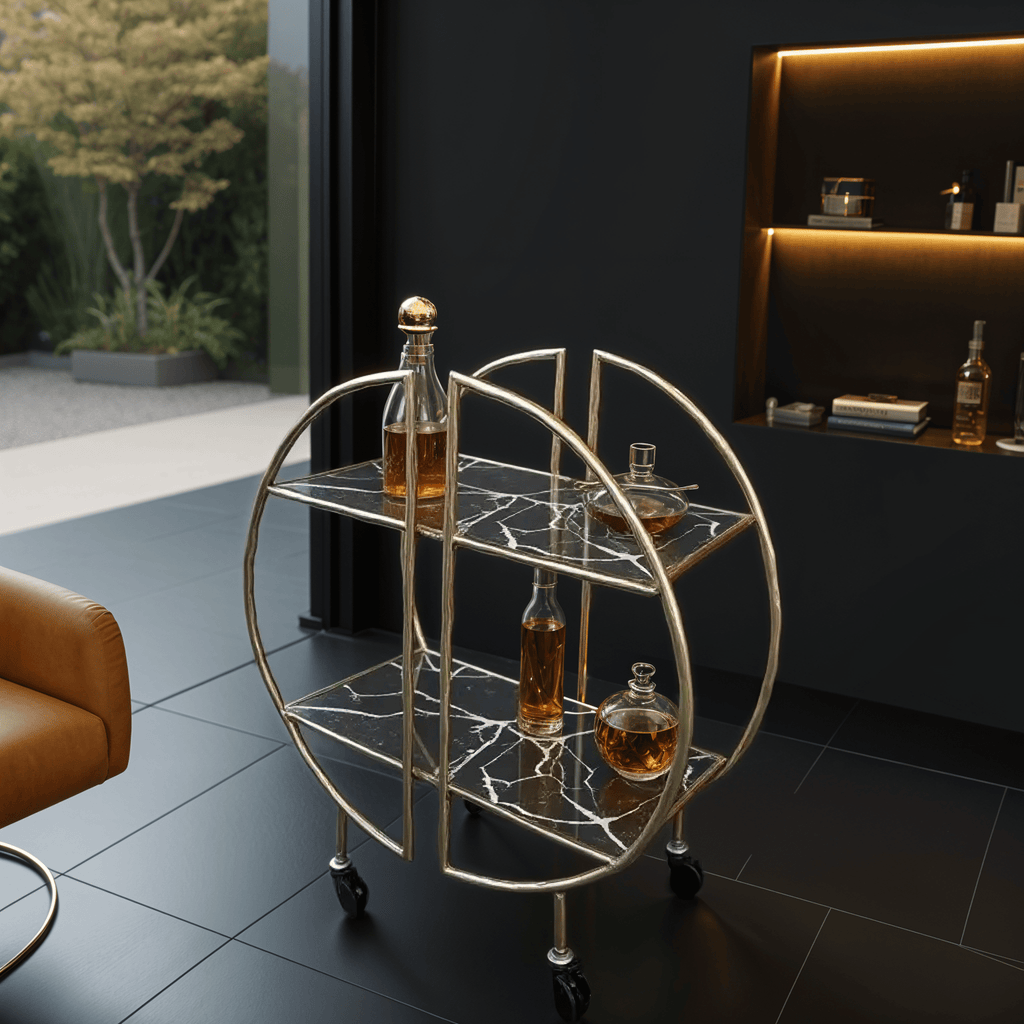 Forager 2-Tier Glass Bar Trolley