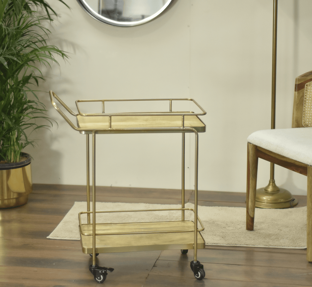 Panache 2-Tier Wooden Shelving Serving Trolley