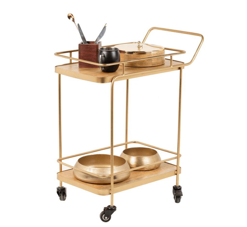 Panache 2-Tier Wooden Shelving Serving Trolley