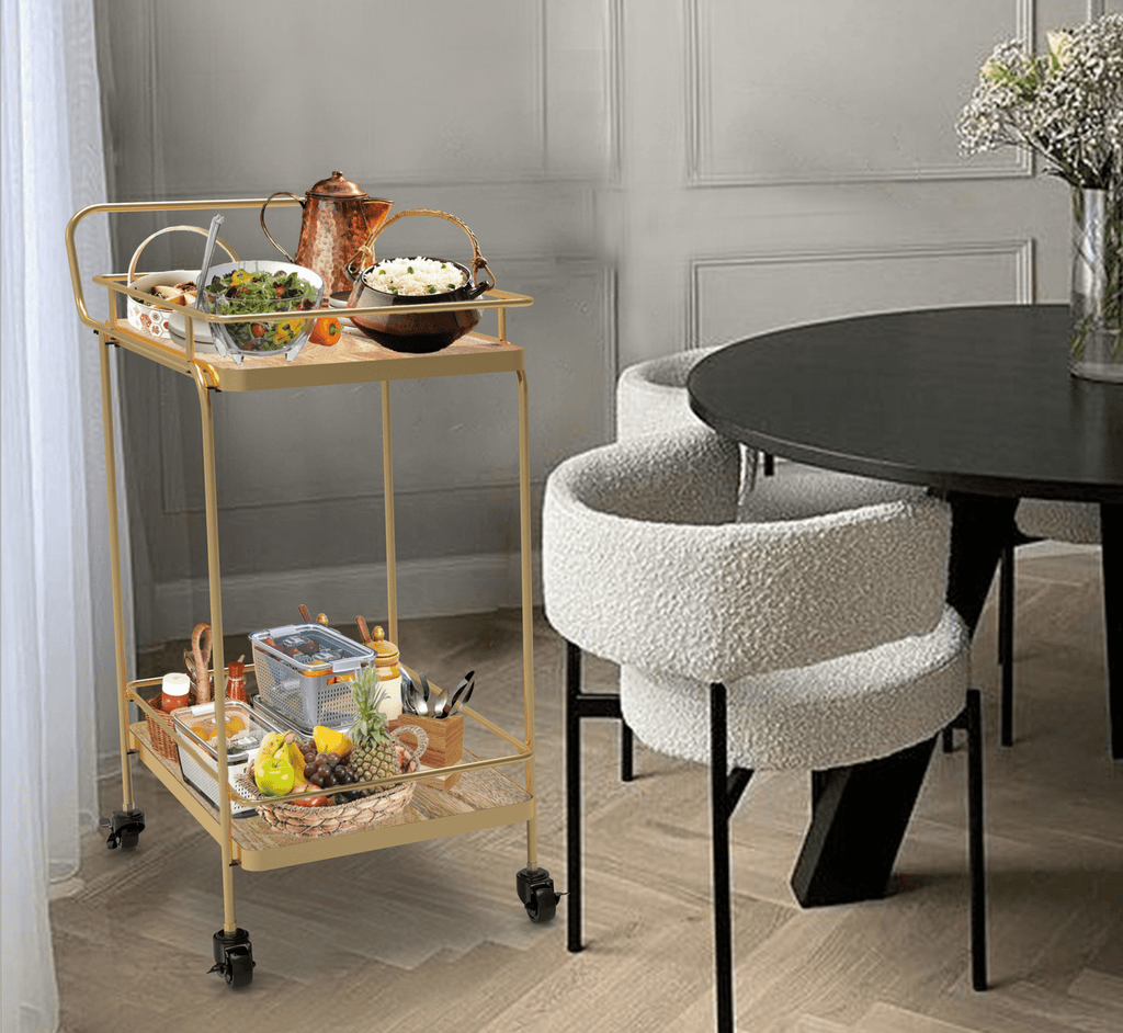 Panache 2-Tier Wooden Shelving Serving Trolley