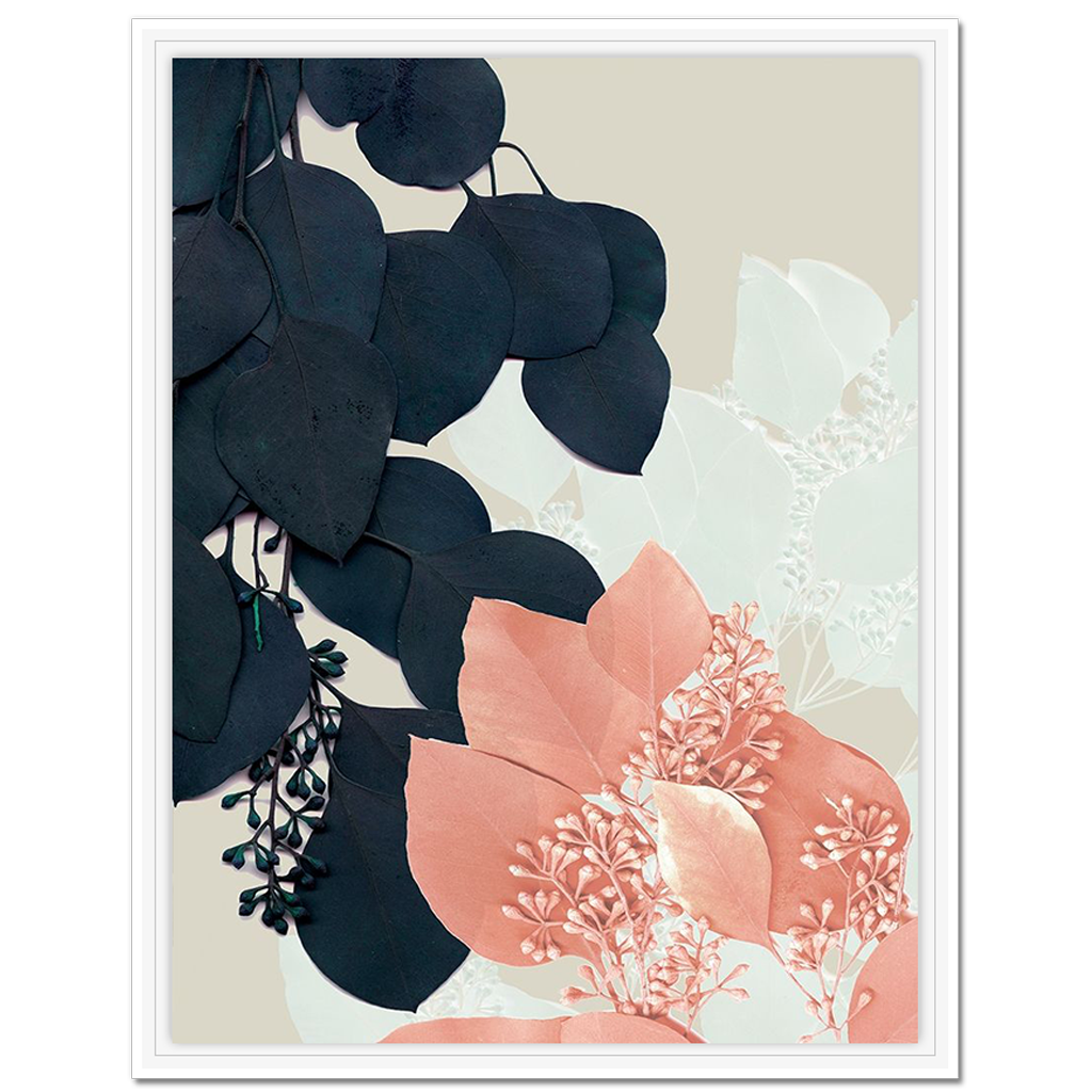 Indigo and Blush Leaves III