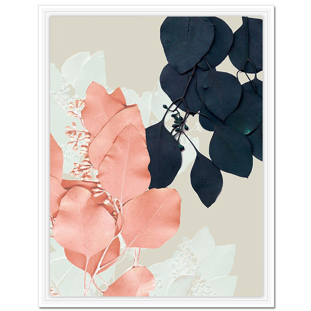 Indigo and Blush Leaves IV