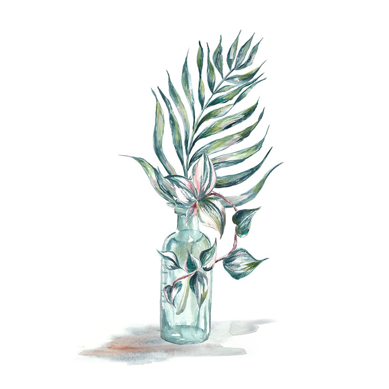 Island Tropics Frond in Bottle I