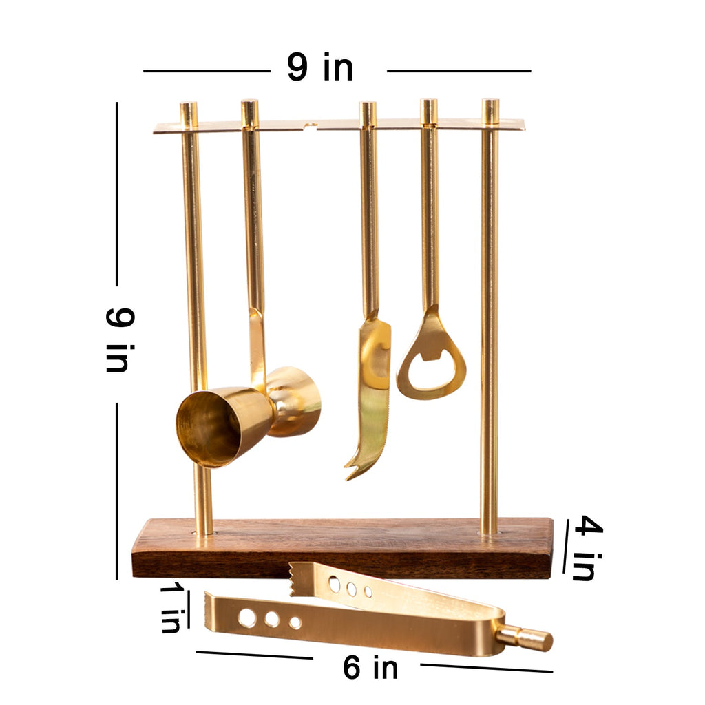 Gallant Stainless Steel Bar Tool Set in Gold Color