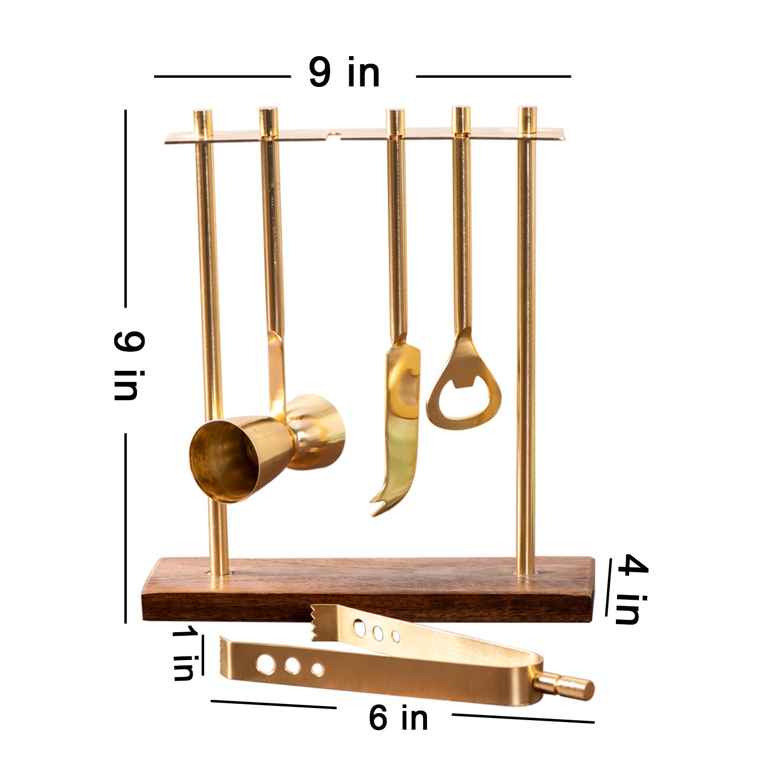 Gallant Stainless Steel Bar Tool Set in Gold Color