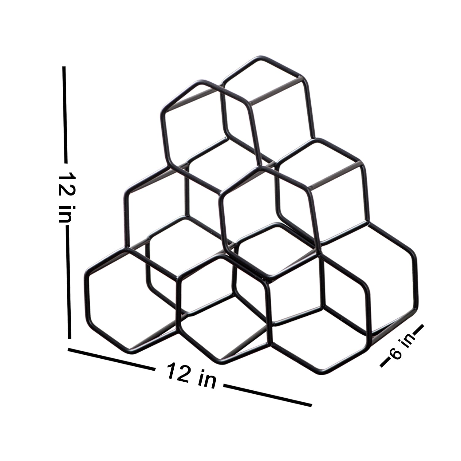 Genus 6 Bottle Wine Rack in Black Color