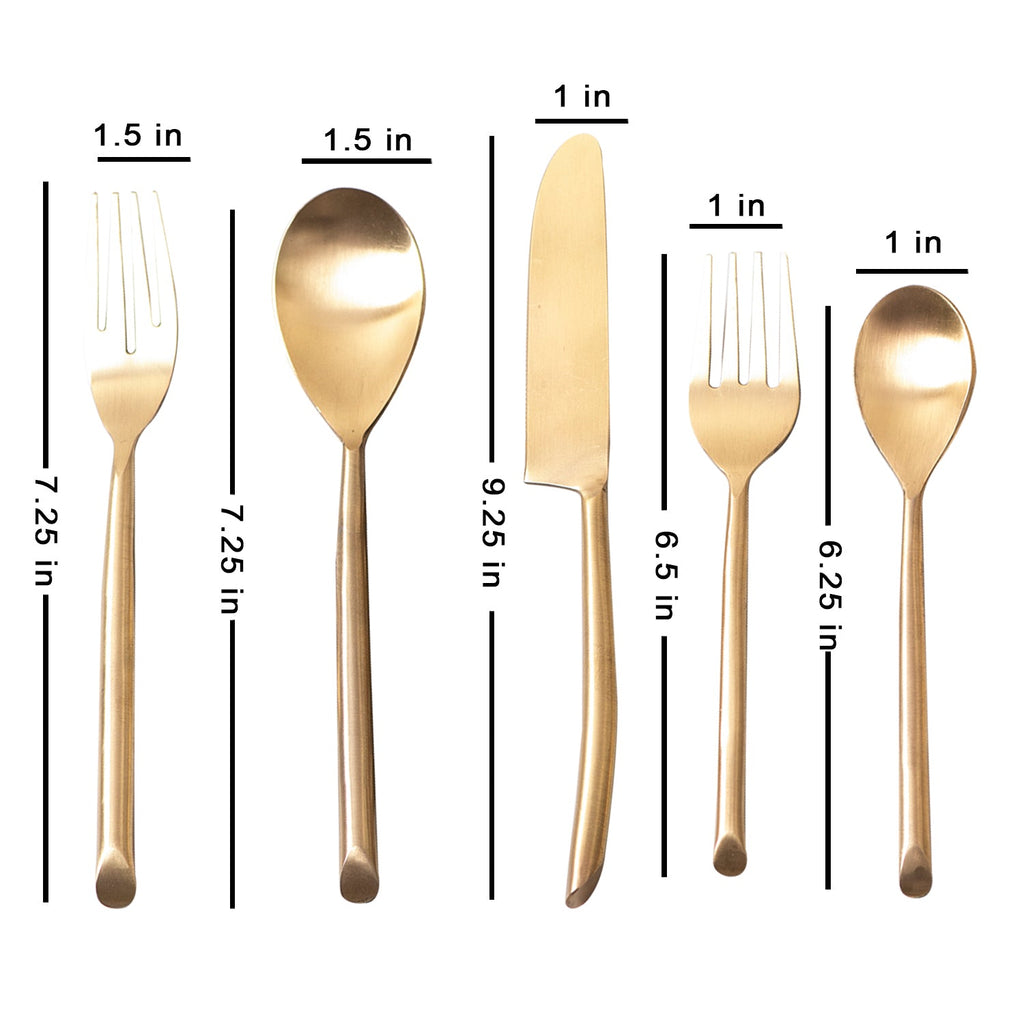Curvesome Cutlery Gold Set of 5