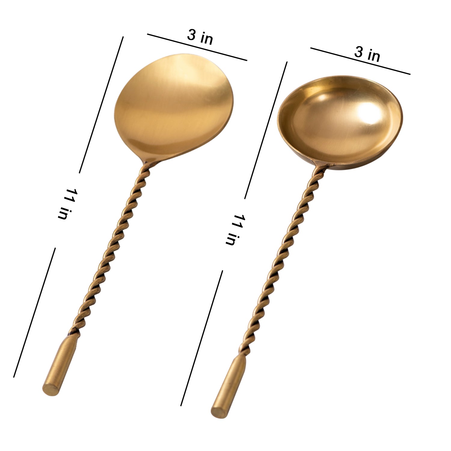 Twisted Serving Spoon (Gold) - Set Of 2