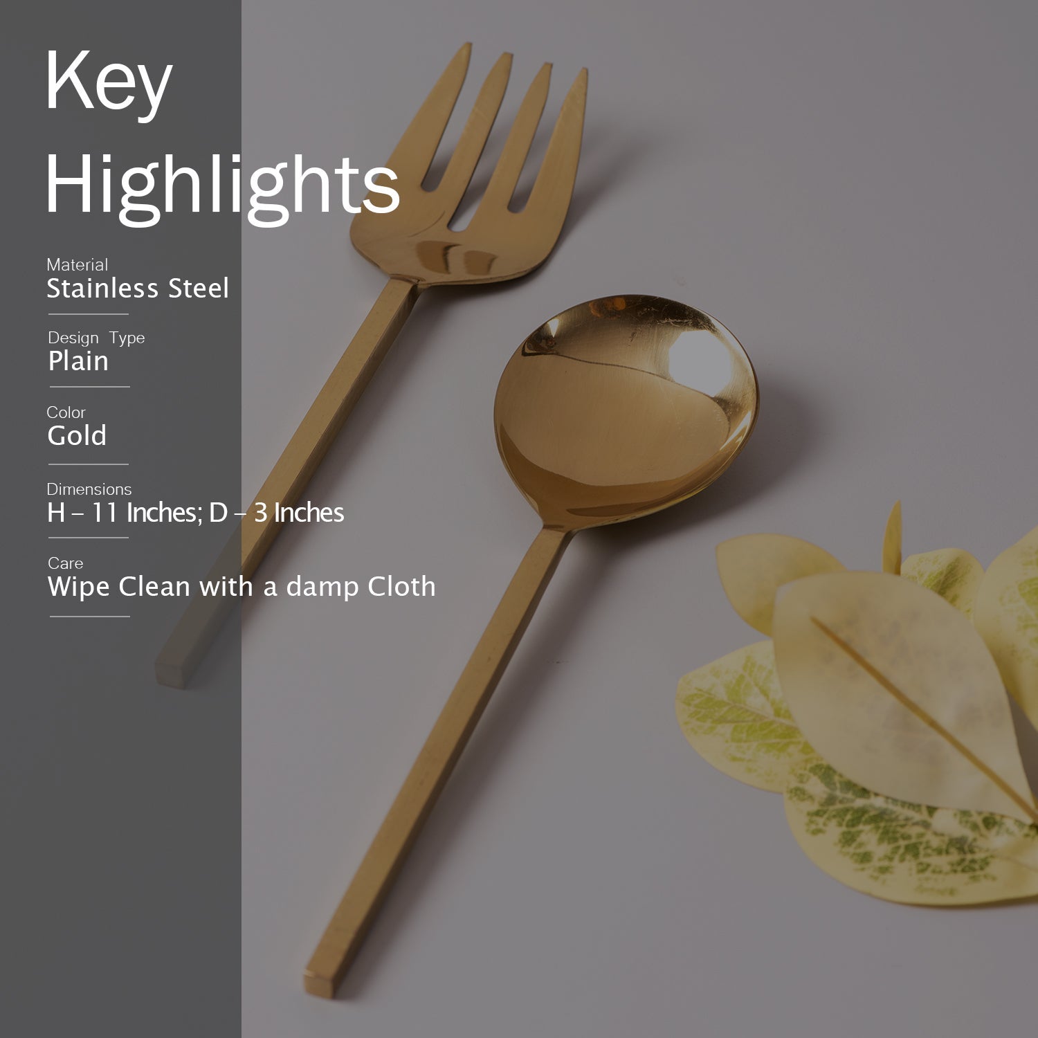 Classy Serving Spoon Gold - Set of 2