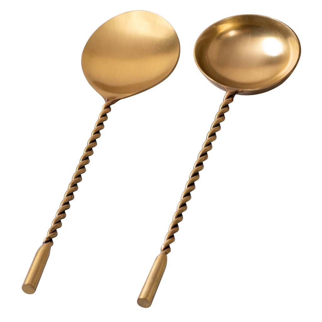 Twisted Serving Spoon (Gold) - Set Of 2