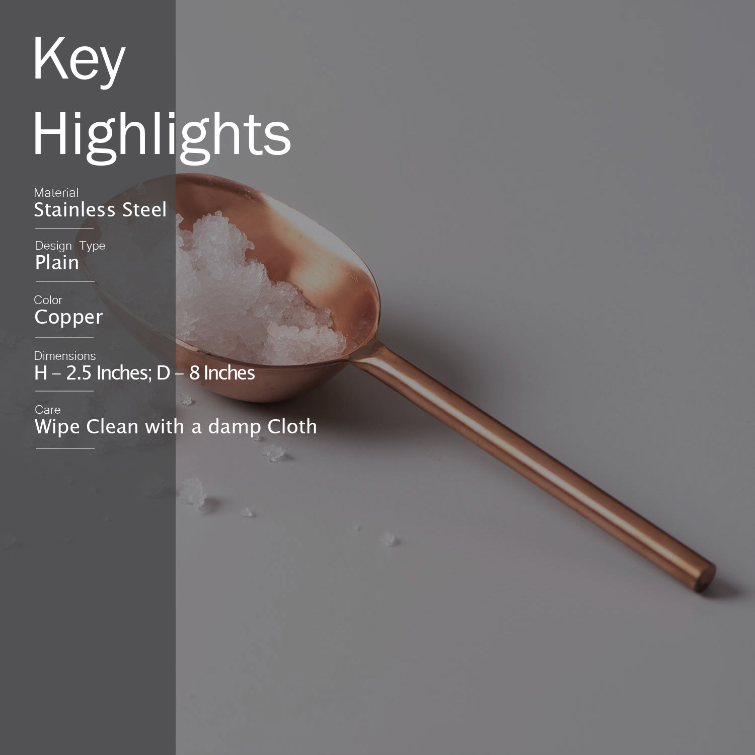 Gallant Stainless Steel Ice scoop in Copper Color