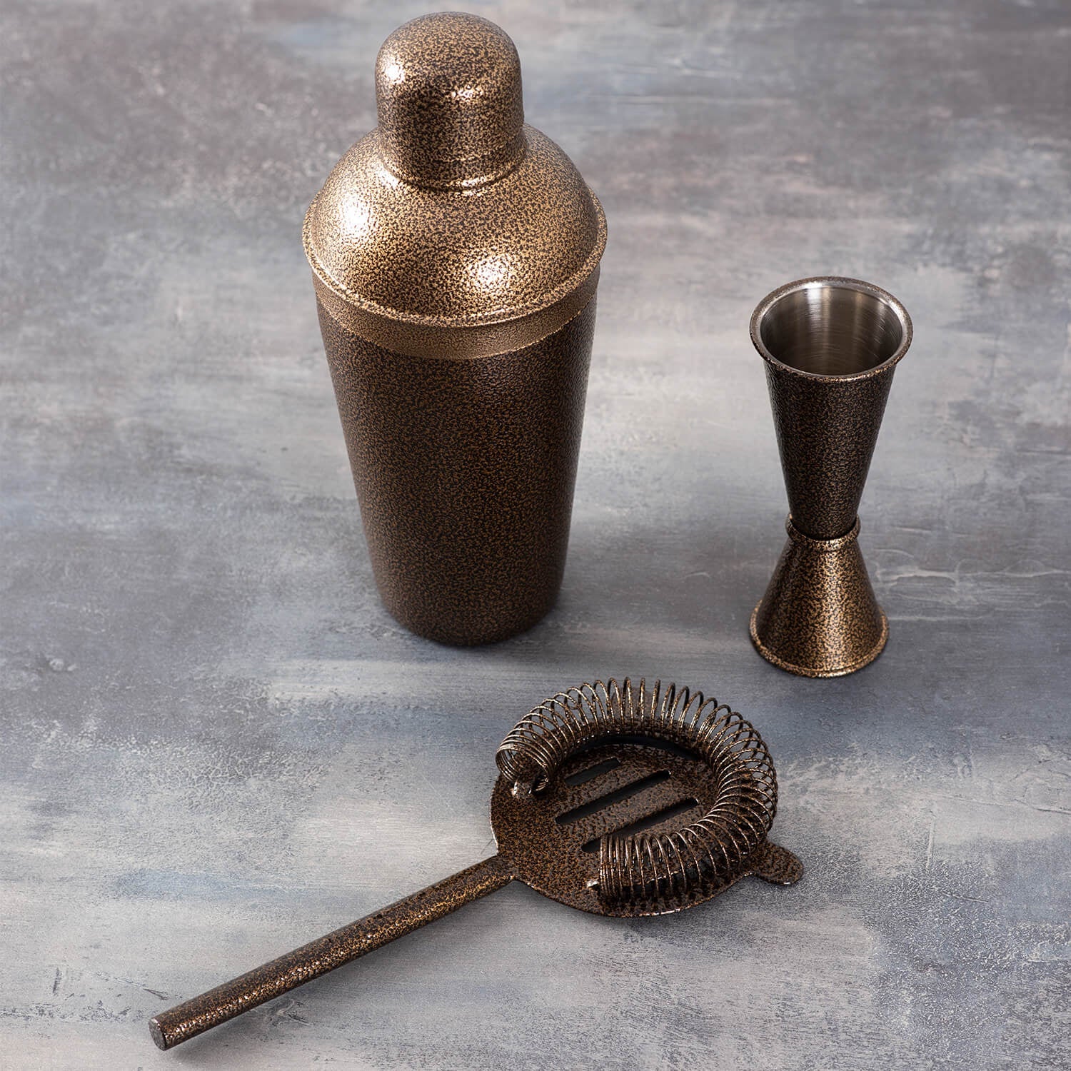Gallant Stainless Steel Barware Set in Antique Gold Color