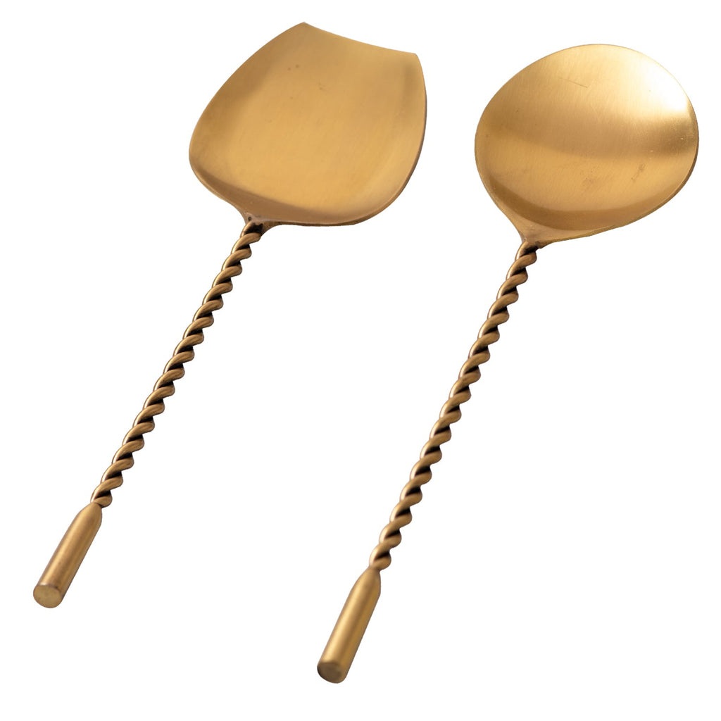 Twisted Love Serving Spoon - Gold - Set Of 2