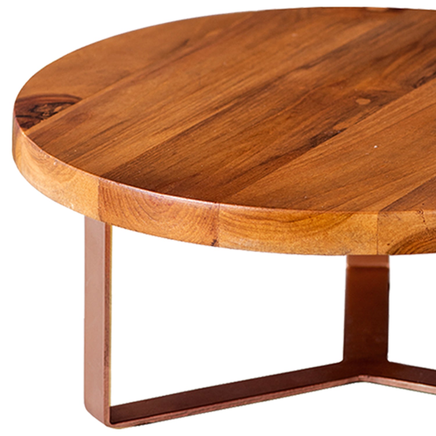 Inseparables Teak Wood Cake Stand Copper