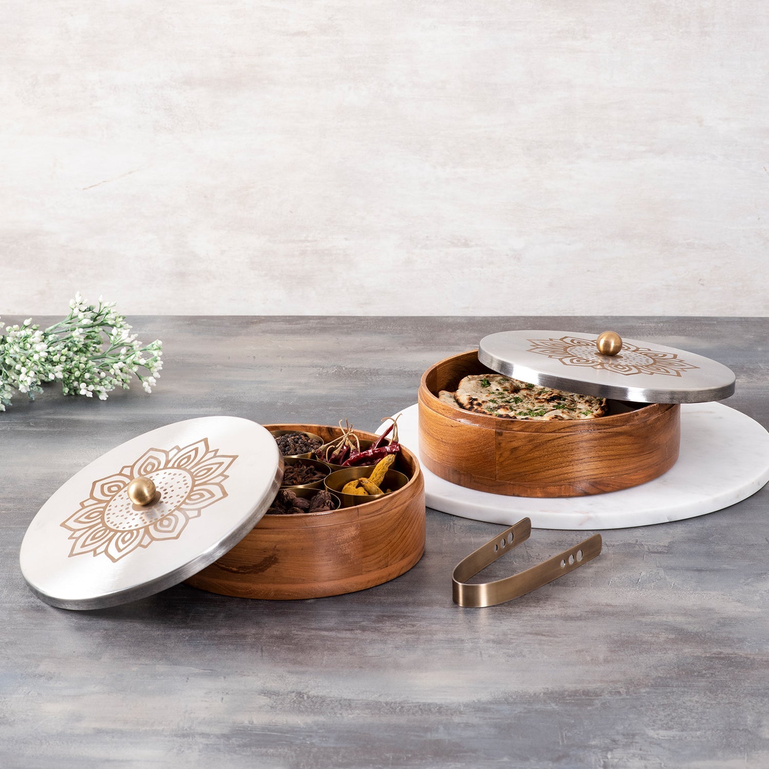 Mandala Lazer Printed Chapatti & Masala Set