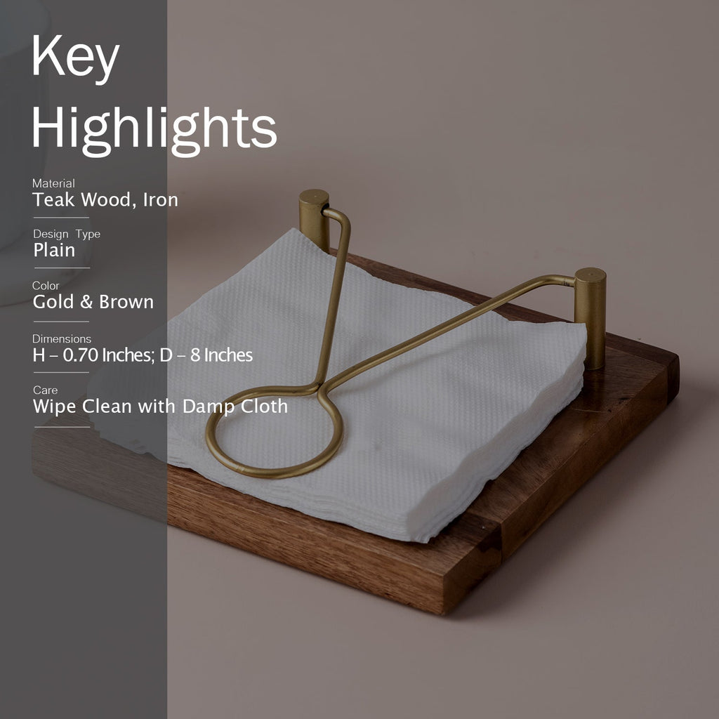 Inseparable Teak Wood Napkin Holder