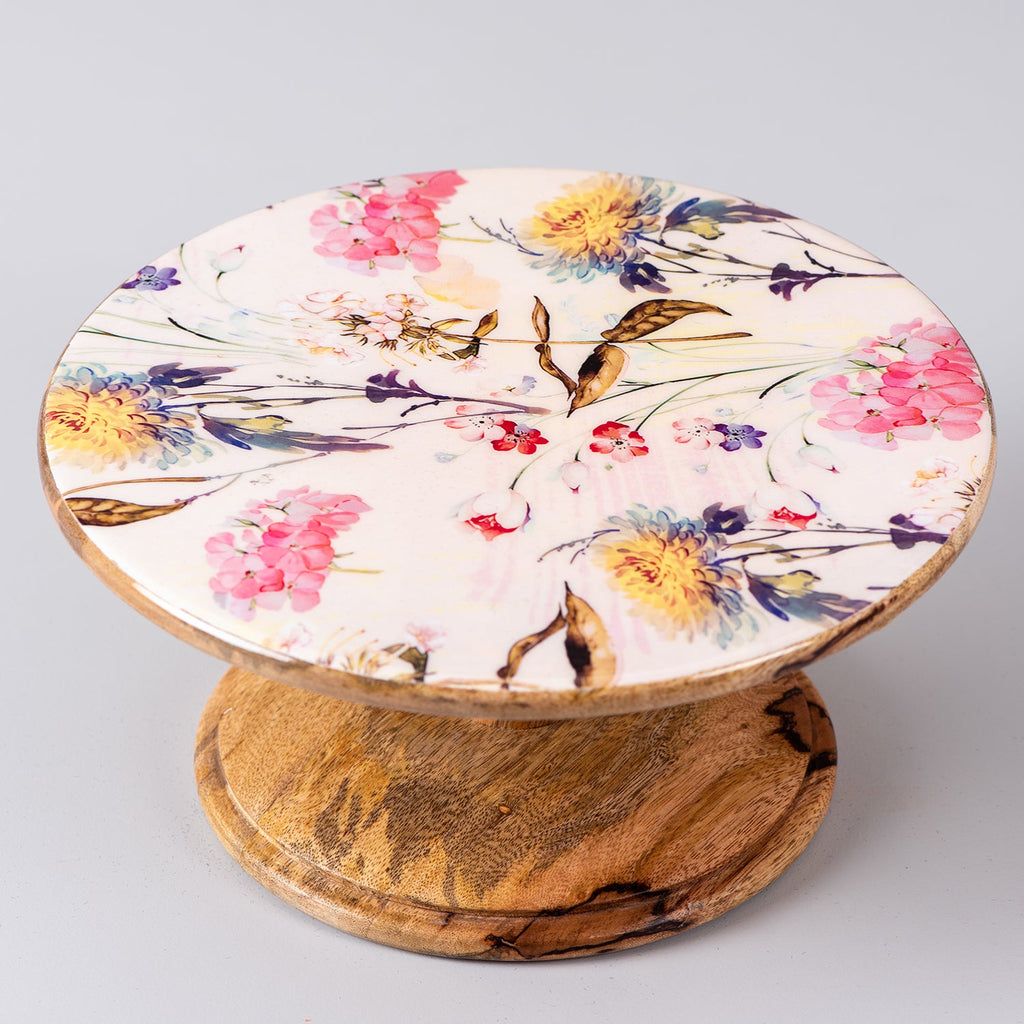 Hygge Mango Wood Cake Stand - Pink