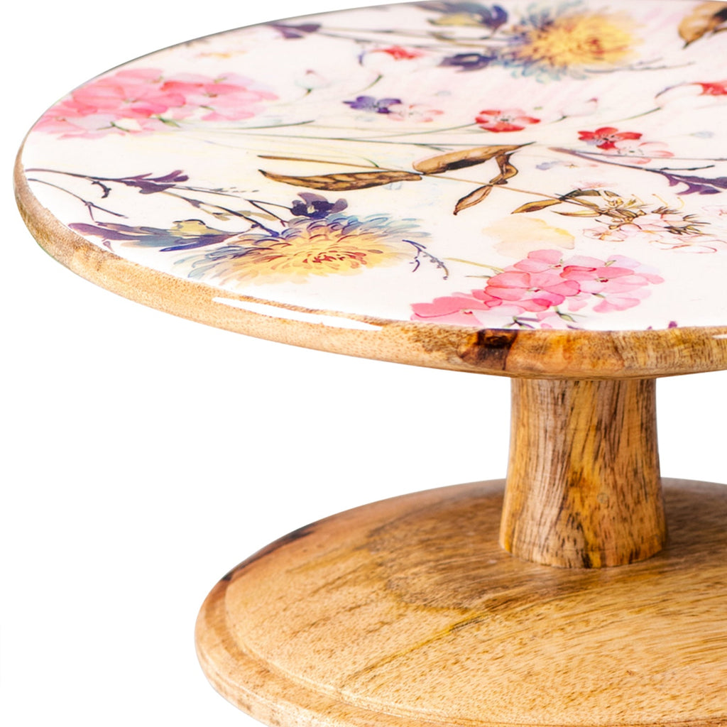 Hygge Mango Wood Cake Stand - Pink