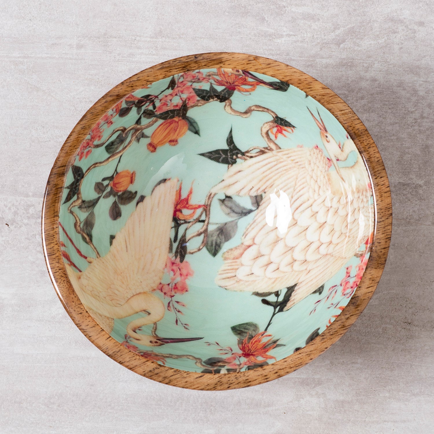 Elysian Flamingo Mango Wood Bowl Set of 2