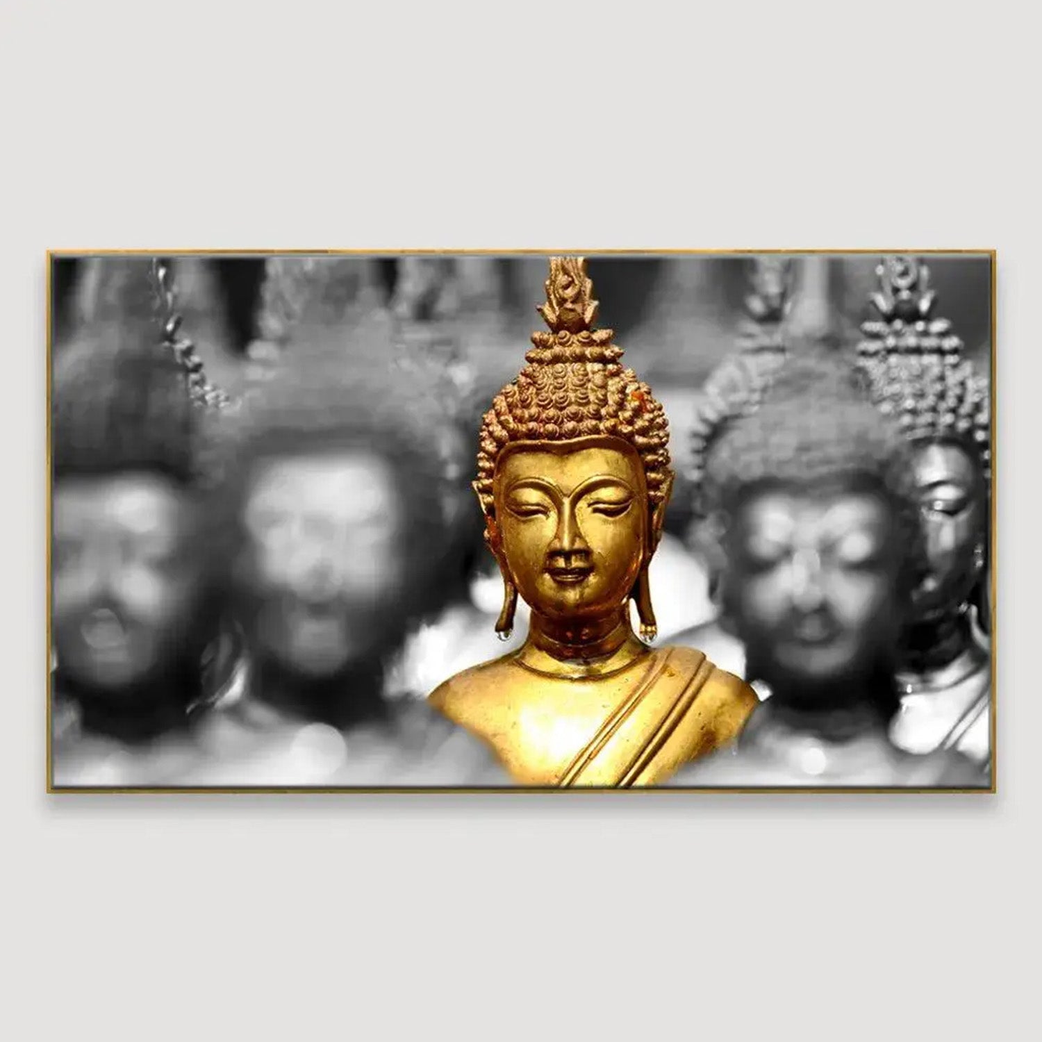 Golden Buddha: Serenity in Art Wall Painting