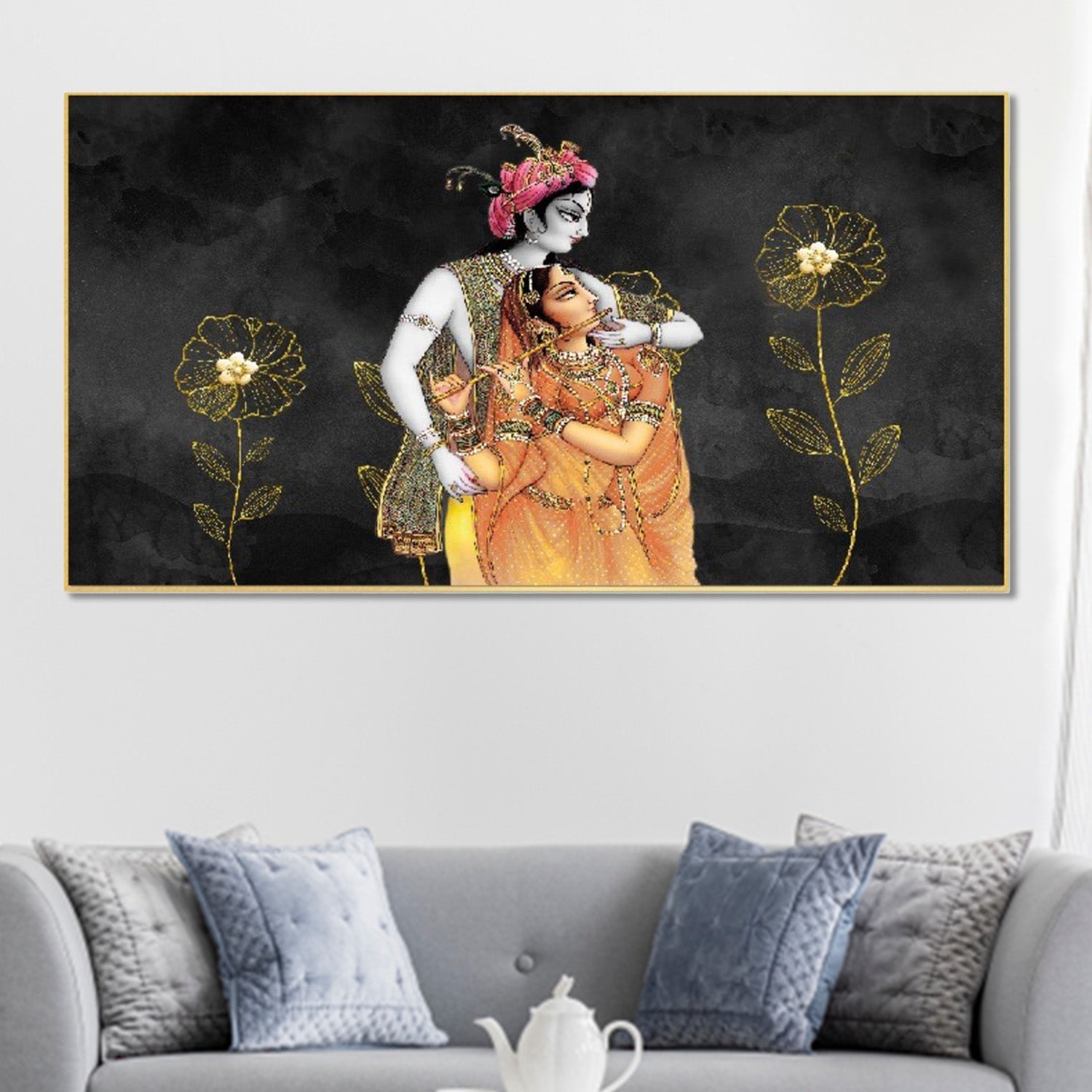 Pure Love: Radha and Krishna Wall Painting