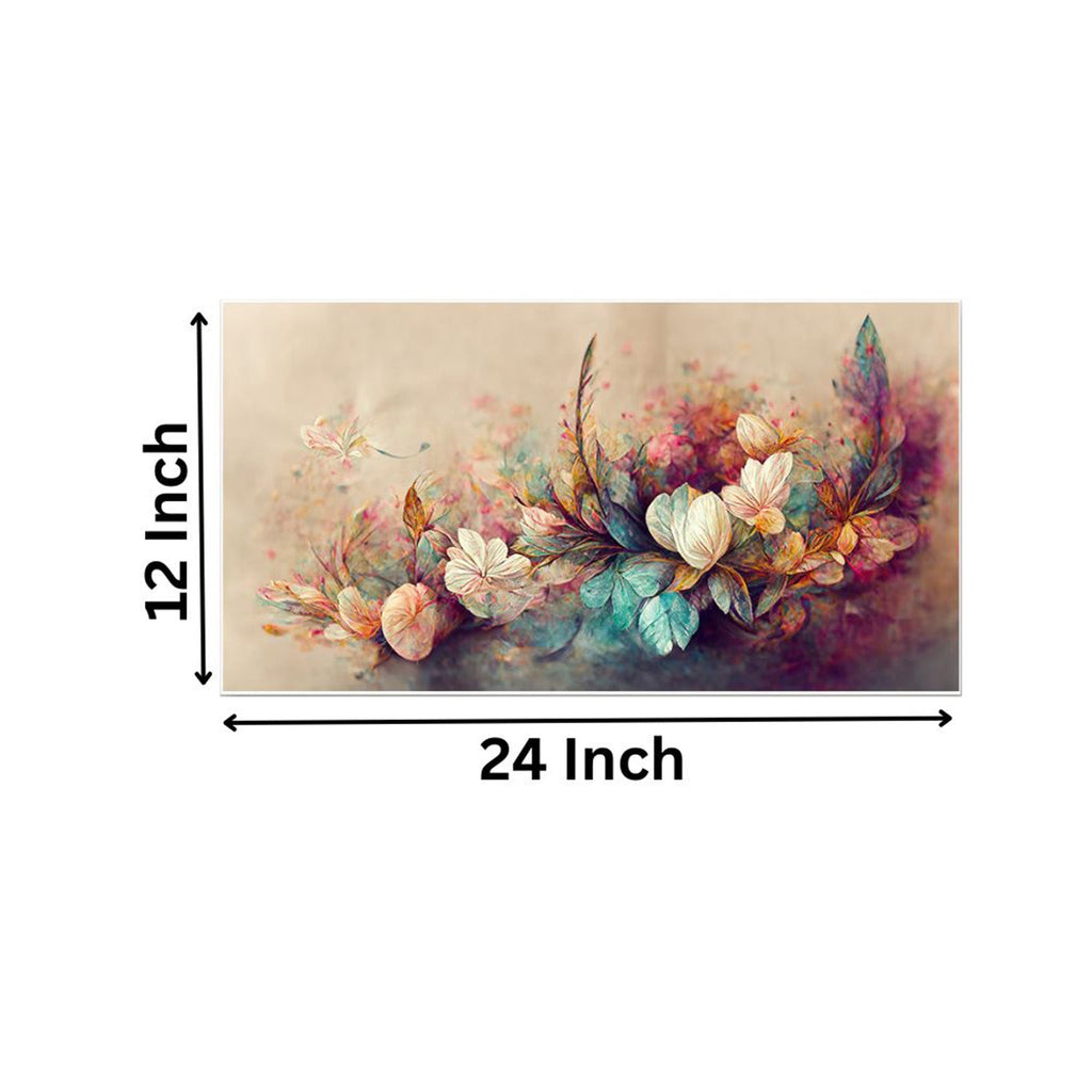 Flowers and Butterflies: Serene Oasis Wall Painting