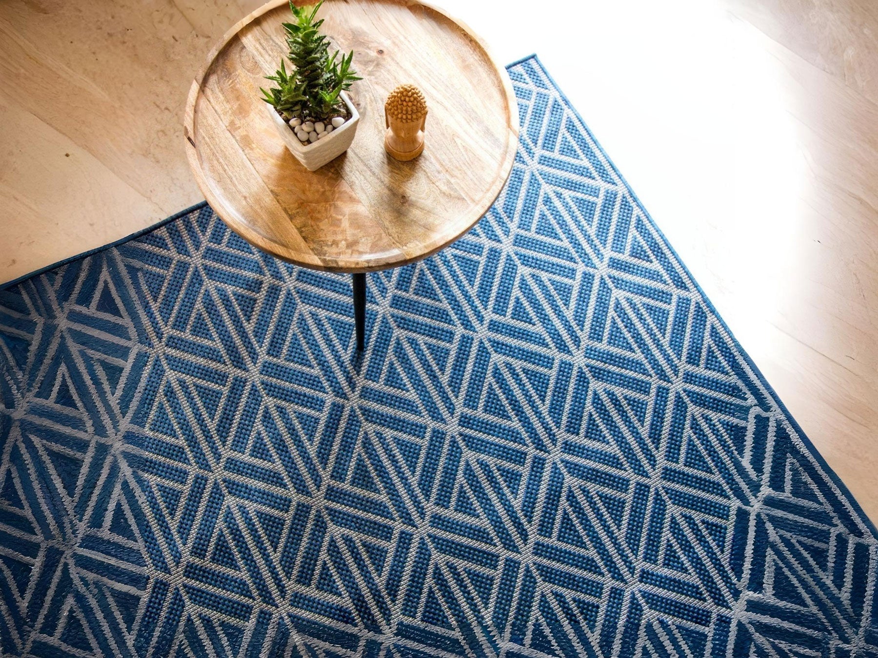 Side table, solid mango wood and steel