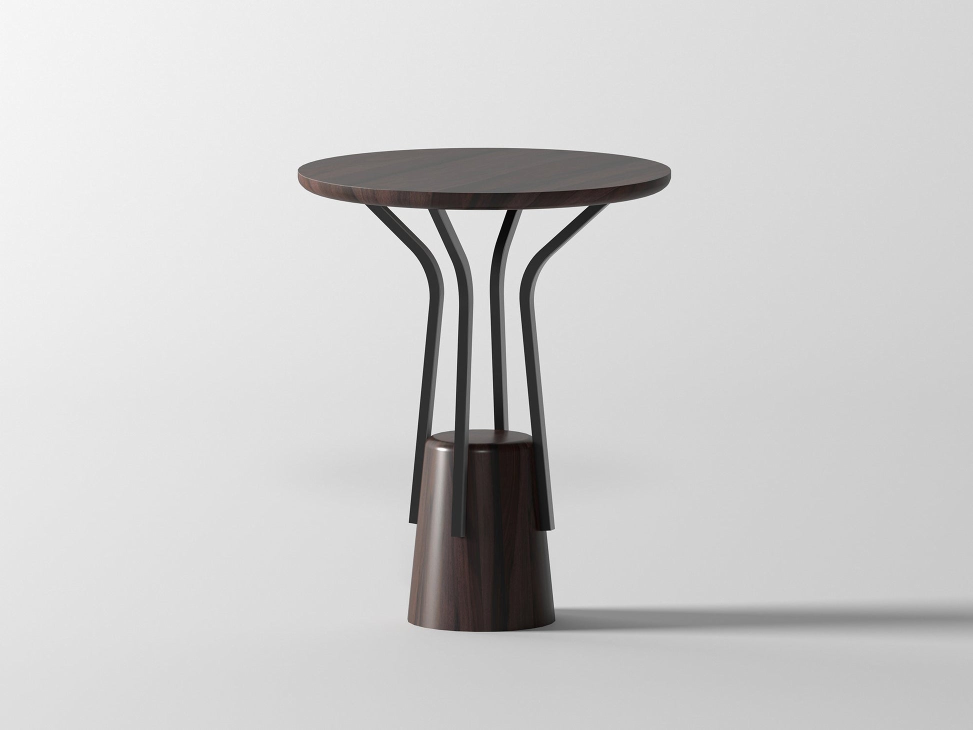 Side table, solid sheesham wood and steel