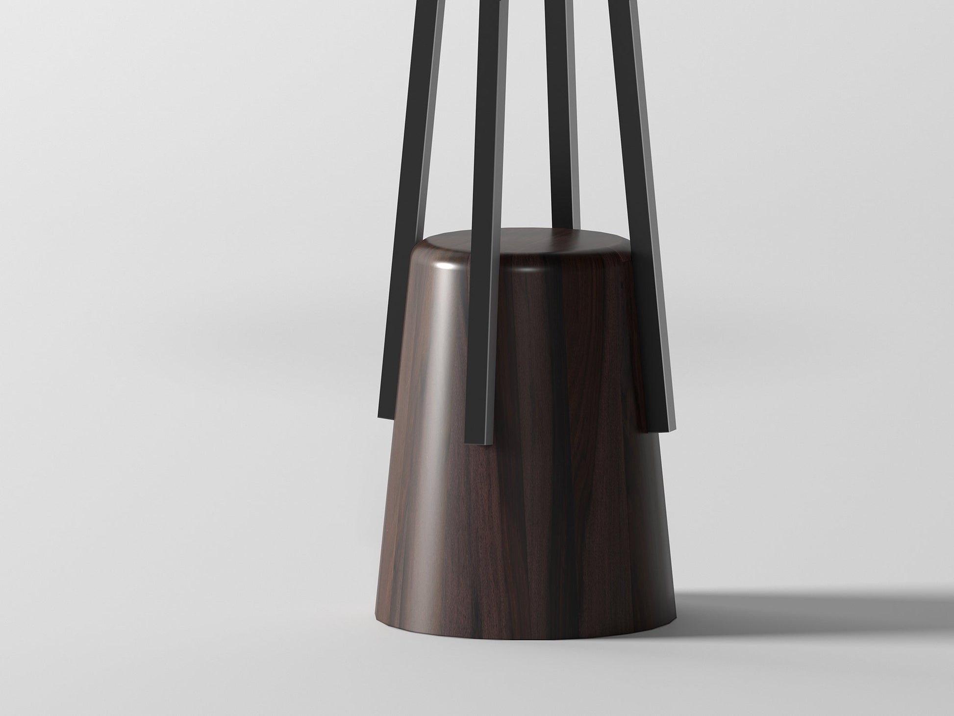 Side table, solid sheesham wood and steel