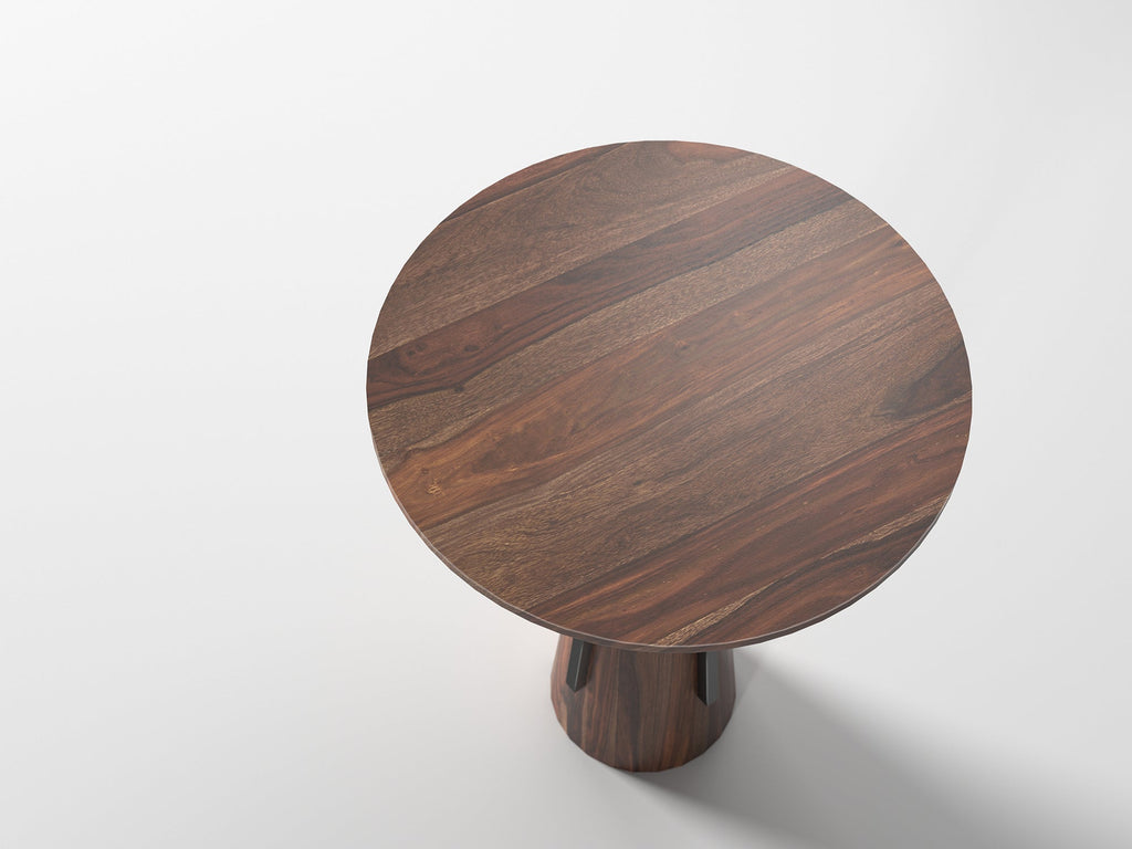 Side table, solid sheesham wood and steel