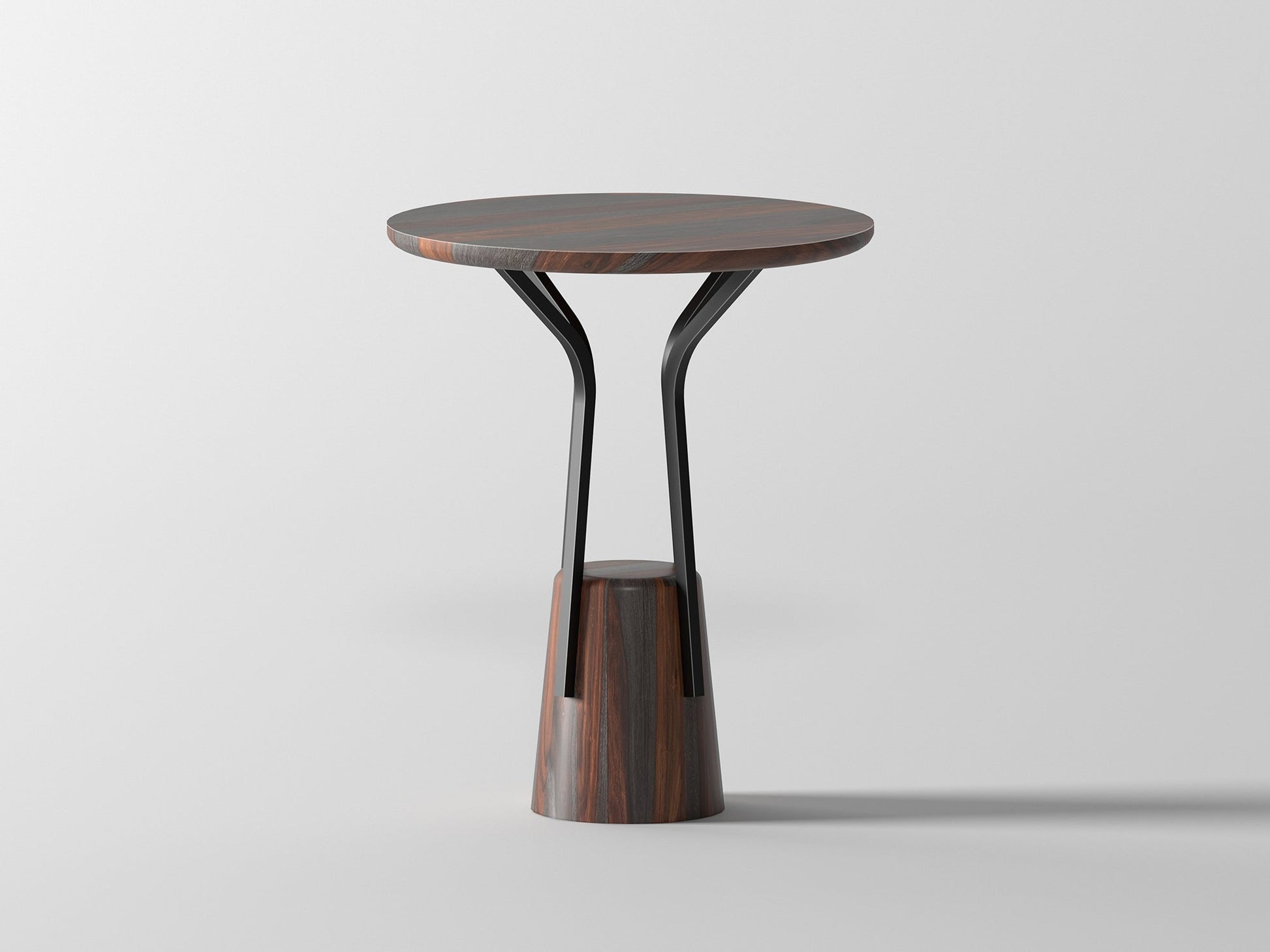 Side table, solid sheesham wood and steel