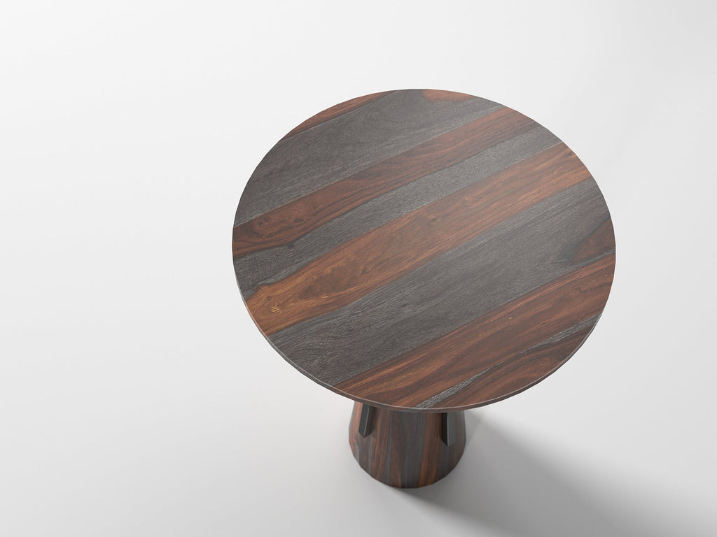 Side table, solid sheesham wood and steel