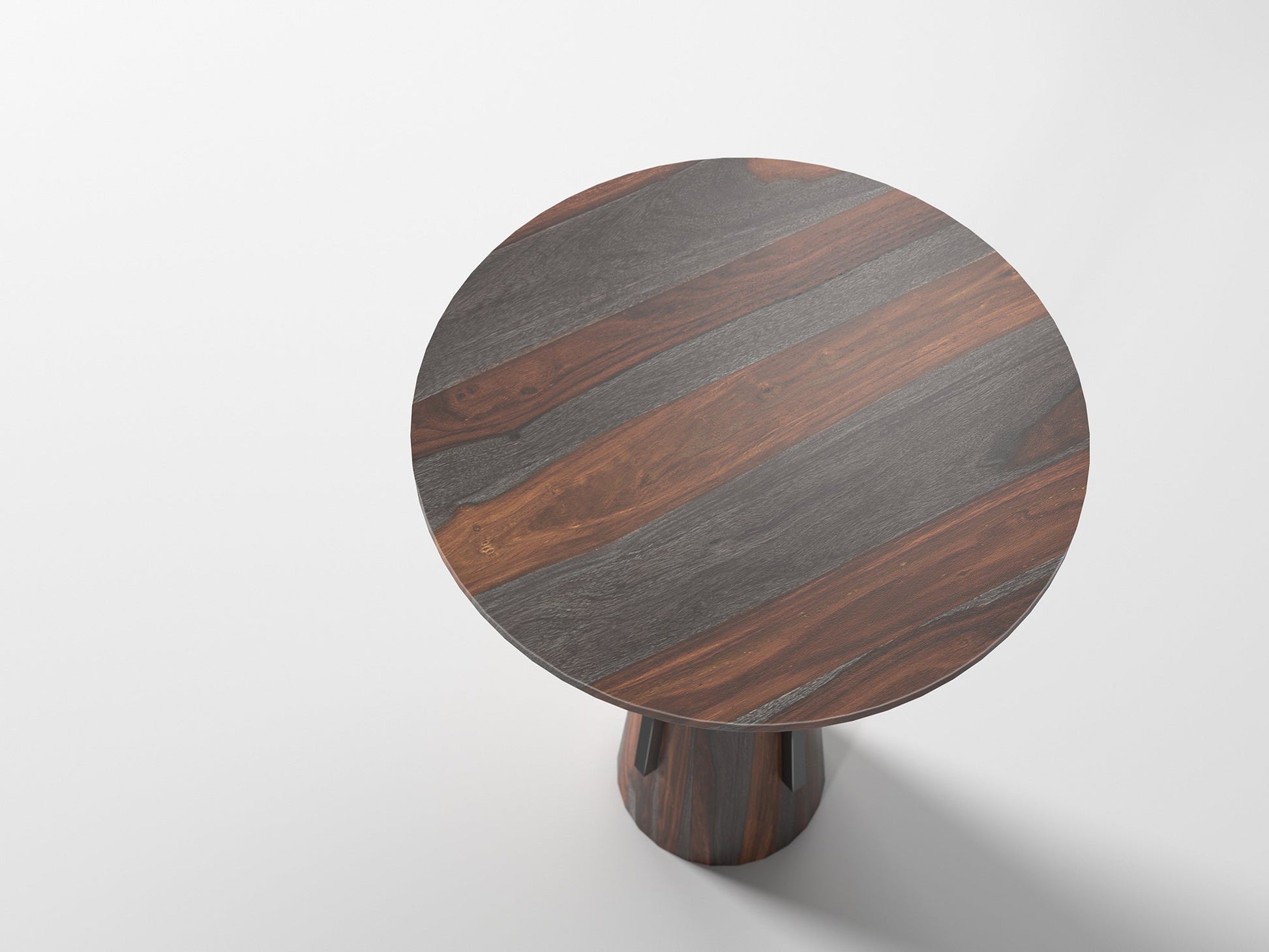 Side table, solid sheesham wood and steel