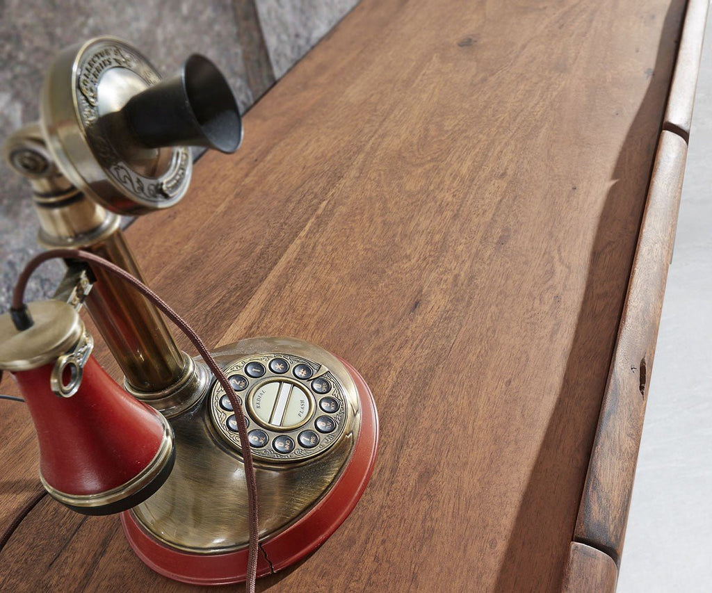 Sideboard, solid mango wood and steel, 4 drawers and 4 doors