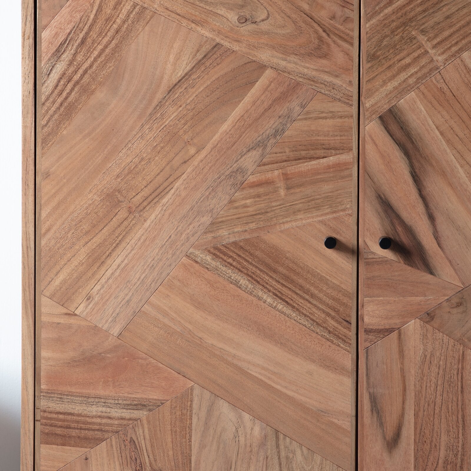 Sideboard, solid acacia wood and steel, 2 doors and 3 drawers