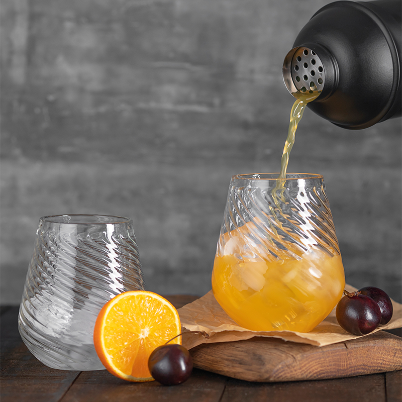 Firdaus Stemless Glasses - Twisted ribbed